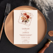 Simple Terracotta Burnt Orange Blommigt Bröllop