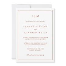 Simple Terracotta Monogram Elegant bröllop