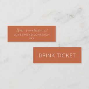 Simple Terracotta Wedding Reception Drinks Biljett