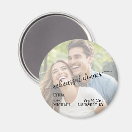 Simple Text Overlay Photo Rehearsal Dinner Magnet