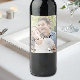 Simple Text Overlay Photo The Night Before Vinflaska Etikett