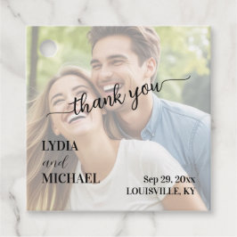 Simple Text Overlay Photo Wedding Gåvor Etiketter