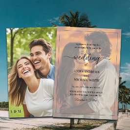 Simple Text Overlay Photo Wedding Inbjudningar