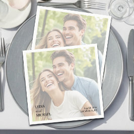 Simple Text Overlay Photo Wedding Pappersservett