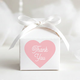 Simple Thank You Modern Pink Favor Cute Shaped Hjärtformat Klistermärke
