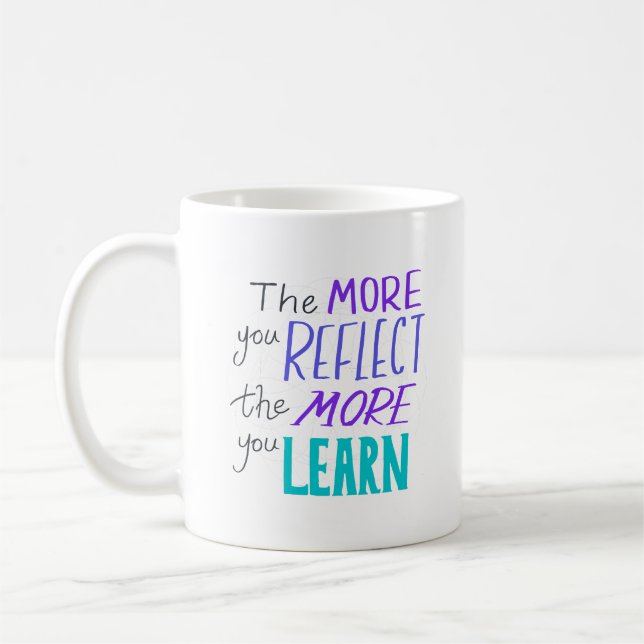 Simple The More You Reflect, The More You Learn  Kaffemugg (Vänster)