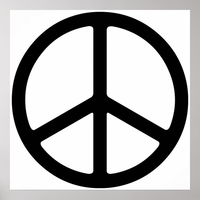 Simple Thin Peace Symbol Art Print Poster (Framsidan)