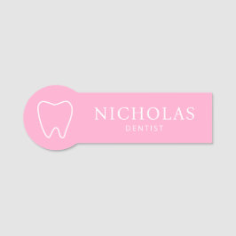 Simple Toth Rosa Dentist Dental Clinic Namnbricka