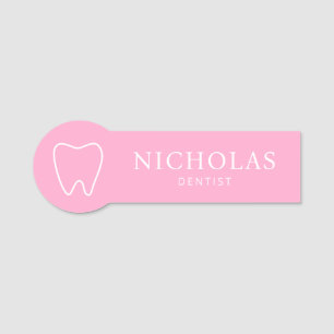 Simple Toth Rosa Dentist Dental Clinic Namnbricka
