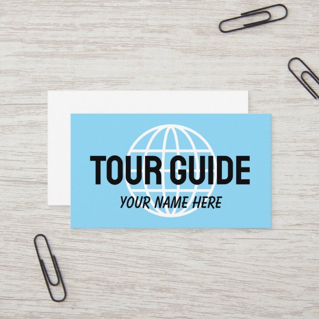 SImple Tour Guide Business Card Template Visitkort (Fram/Back In Situ)