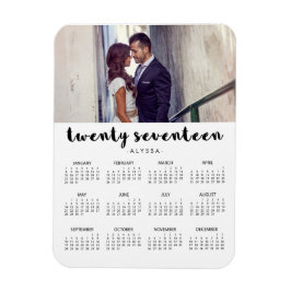 Simple Trendig Typography 2017 Photo Calendar Magnet