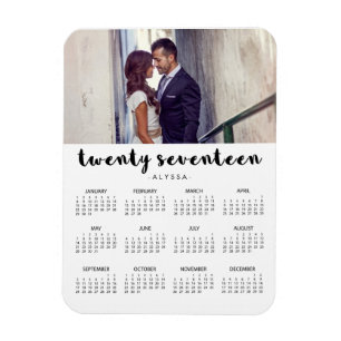 Simple Trendig Typography 2017 Photo Calendar Magnet