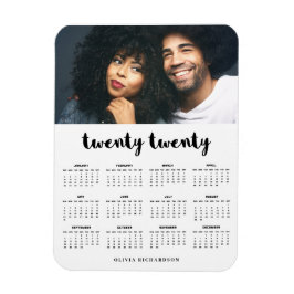 Simple Trendig Typography 2020 Photo Calendar Magnet