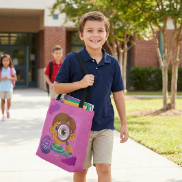 Simple trendy cute cartoon for kids tote bag tygkasse