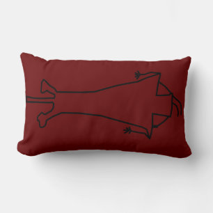 Simple Tribal Petroglyph Man eller Alien Lumbarkudde