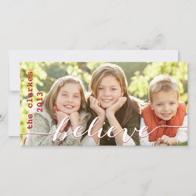 Simple Tro Helgdag Photo Cards | Red White Julkort (Framsida)