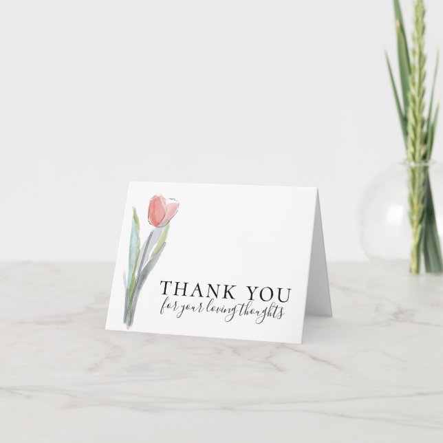 Simple Tulip Funeral Tack Kort (Framsida)