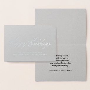 SImple-typografi Holiday Greetings Folierat Kort