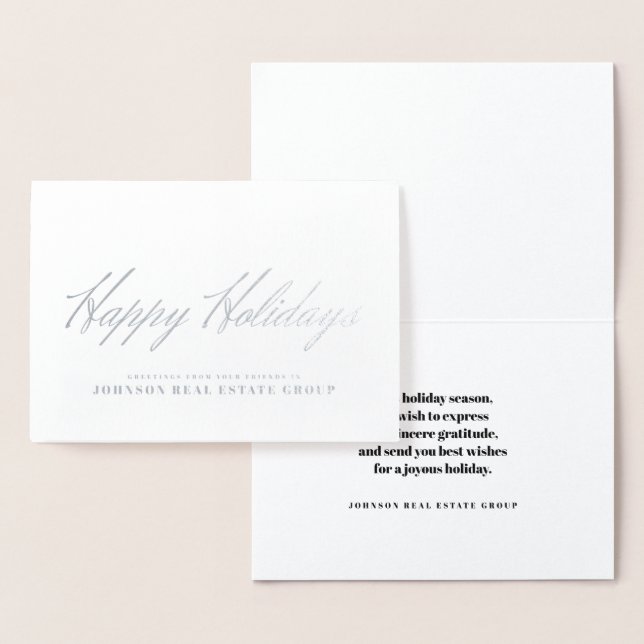 SImple-typografi | Holiday Greetings Folierat Kort (Display)
