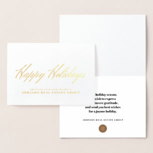 SImple-typografi Holiday Greetings Folierat Kort