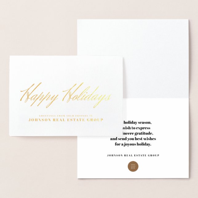 SImple-typografi | Holiday Greetings Folierat Kort (Display)
