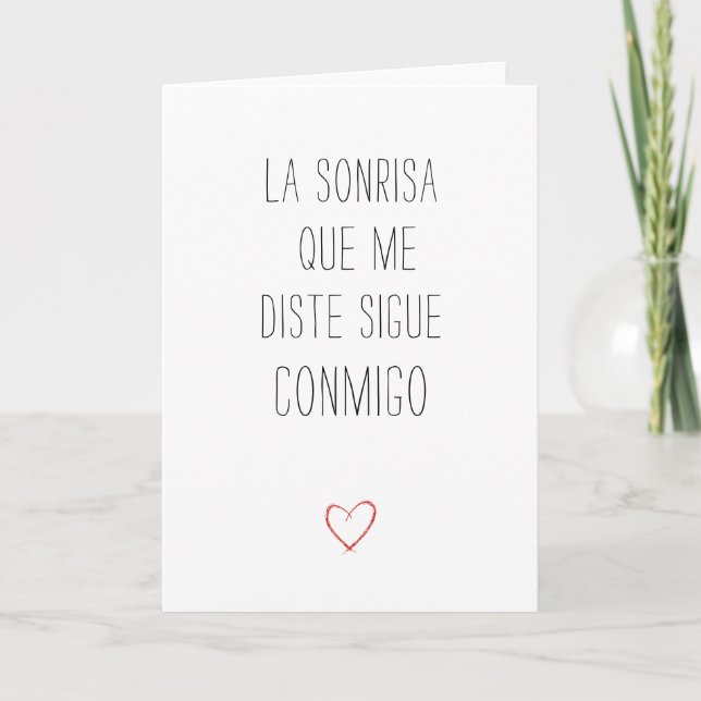 Simple Valentine Day Card på spanska Kort (Framsida)