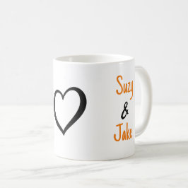 Simple Valentine Namn Heart Kaffemugg