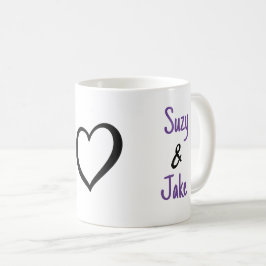Simple Valentine Namn Heart Kaffemugg