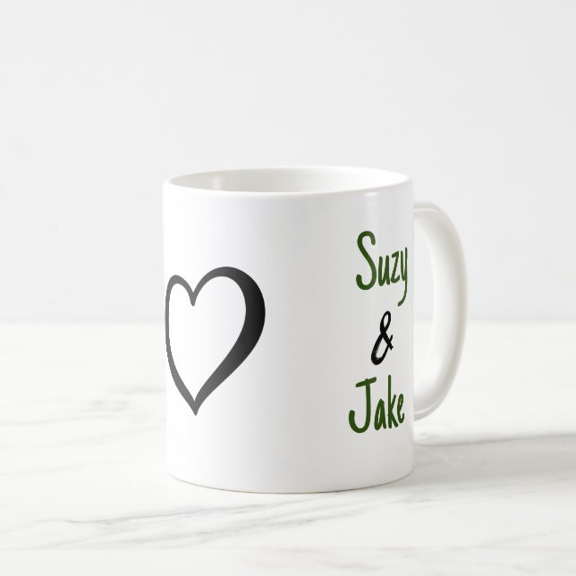 Simple Valentine Namn Heart Kaffemugg (Framsida höger)