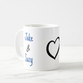 Simple Valentine Namn Heart Kaffemugg