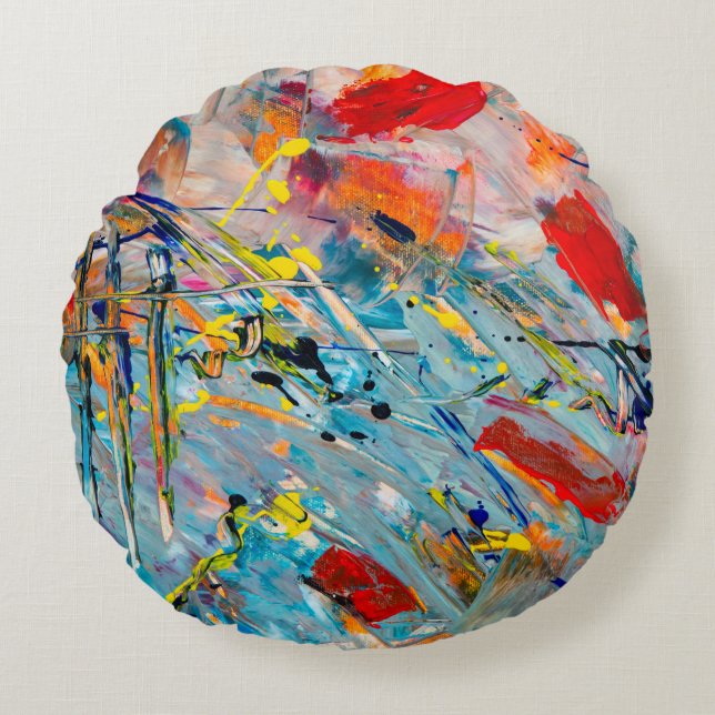Simple Vatten Färg Pillow Rund Kudde (Framsidan)