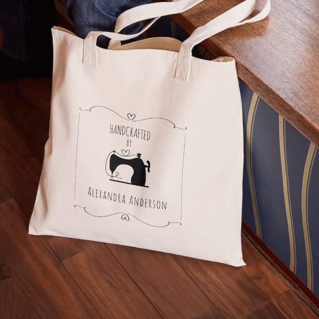Simple Vintage Sewing Machine Handmade Craft Tygkasse (Simple Vintage Sewing Machine Handmade Craft Tote Bag)