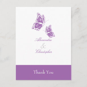 Simple Violet Butterfly Tack Vykort