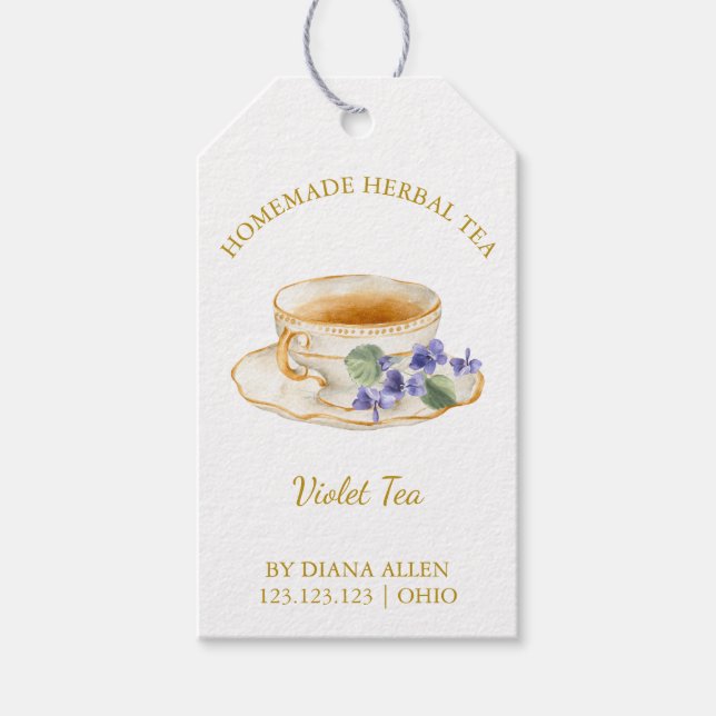 Simple Violet Tea Hang Tag  Presentetikett (Framsidan)