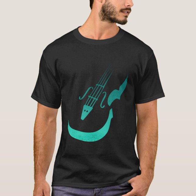 Simple Violinist Figur Line Violin T Shirt (Framsida)