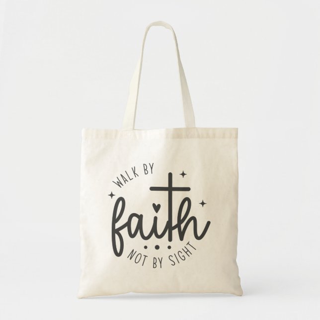Simple Walk by Faith not Sight Tote Bag Tygkasse (Framsidan)