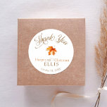 Simple Watercolor Fall Leaf Autumn Wedding Favor Runt Klistermärke<br><div class="desc">Personalize this elegant, modern, & simple burnt orange and brown wedding round favor sticker, featuring calligraphy script typography, colorful watercolor rustic Fall maple leaf, and custom wedding couple names and married last name with wedding date ♥ Created to match the minimalist Fall leaf wedding invitation with DIY ribbon bow in...</div>