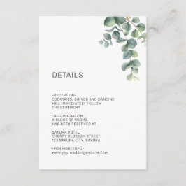 Simple Watercolor Leave Greenery Wedding Tilläggskort