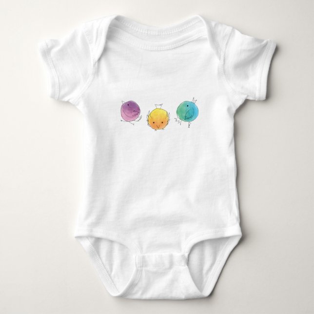 Simple Watercolour Birds T Shirt (Framsida)