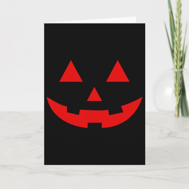 Simple Watermelon Jack o lantern Summer Halloween Kort (Framsida)