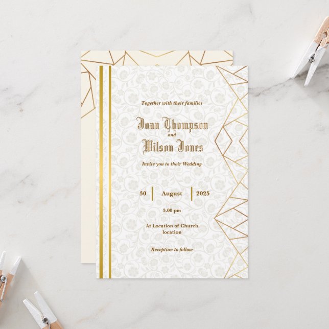 Simple Wedding Invitation Inbjudningar (Fram/Back In Situ)