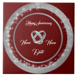 Simple Wedding Rings Customize Silver Anniversary Kakelplatta