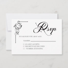 Simple Wedding RSVP card OSA Kort