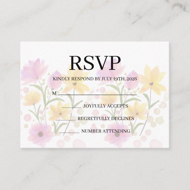 Simple Wedding RSVP Enclosure Card Tilläggskort (Framsida)