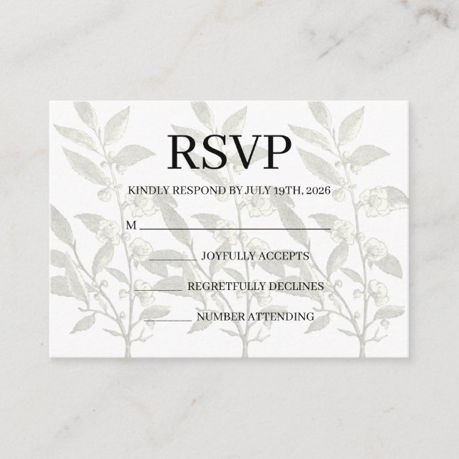 Simple Wedding RSVP Enclosure Card Tilläggskort (Framsida)