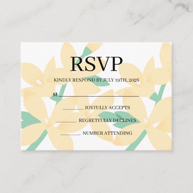 Simple Wedding RSVP Enclosure Card Tilläggskort (Framsida)