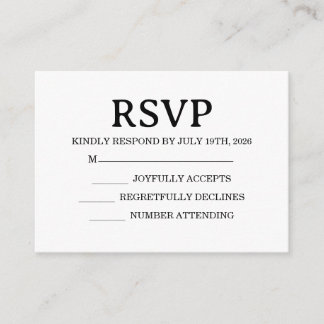 Simple Wedding RSVP Enclosure Card Tilläggskort