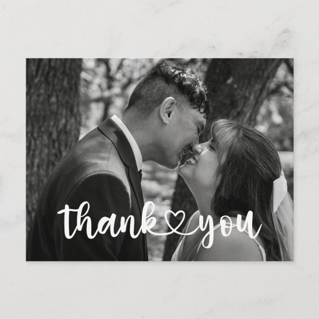Simple Wedding Thank You Card Vykort (Framsida)