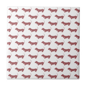 Simple Weiner Hund Dachshund Hund Mönster Kakelplatta