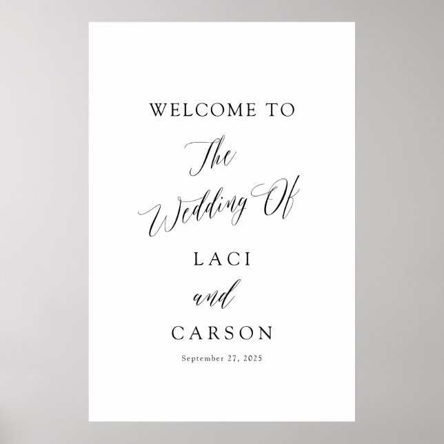 Simple Welcome Wedding Sign Poster (Framsidan)
